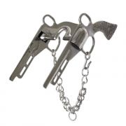 Jacks MFG Stainless Steel Revolver Gun High Port Curb Bit with Chain