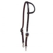 Berlin Custom Leather Quick Change Headstall with Snaps Dark Oil