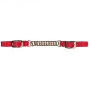 Weaver Nylon Curb Strap with Flat Link Chain Red