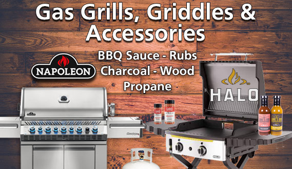 Gas Grills | Griddles | Grilling Accessories | BBQ Sauce | Charcoal & Wood | Propane