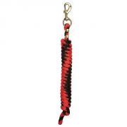 Weaver Poly Lead Rope Red Black Striped 10ft