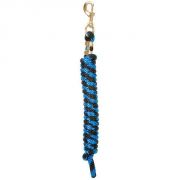 Weaver Poly Lead Rope Blue Black Striped 10ft