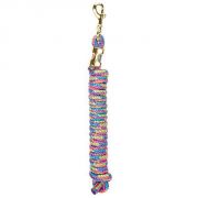 Weaver 7ft Poly Lead Rope with Solid Brass Snap Pink Purple Blue Lime Diamond