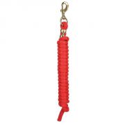 Weaver 7ft Poly Lead Rope with Solid Brass Snap Red Solid