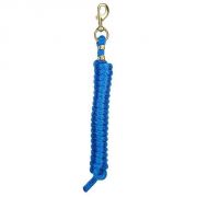 Weaver 7ft Poly Lead Rope with Solid Brass Snap Blue Solid