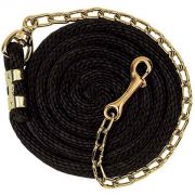 Weaver 8ft 6in Poly Lead Rope with Brass Plated Swivel Chain Black Solid