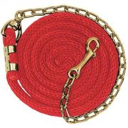 Weaver 8ft 6in Poly Lead Rope with Brass Plated Swivel Chain Red Solid