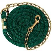 Weaver 8ft 6in Poly Lead Rope with Brass Plated Swivel Chain Hunter Green Solid