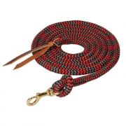 Weaver Cowboy Lead With Snap Black Red Gray 10ft