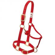 Weaver Original Adjustable Chin and Throat Snap Halter Red Weanling Foal