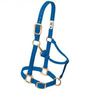 Weaver Original Adjustable Chin and Throat Snap Halter Blue Yearling Horse