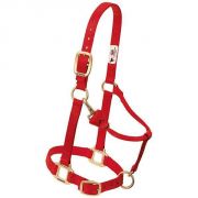 Weaver Original Adjustable Chin and Throat Snap Halter Red Small Horse