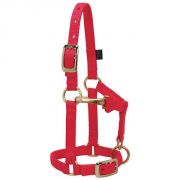 Weaver Miniature Horse Adjustable Chin and Throat Snap Halter Red Average Mini