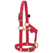 Weaver Miniature Horse Adjustable Chin and Throat Snap Red Halter Large