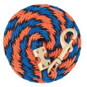Weaver 8ft Value Lead Rope with Brass Plated 225 Snap Orange Black Blue Spiral