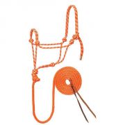 Weaver Diamond Braid Rope Halter and Lead Orange Mint