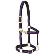 Weaver Padded Adjustable Chin Throat Snap Halter Black and Purple Small Horse
