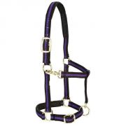 Weaver Padded Adjustable Chin Throat Snap Halter Purple and Black Large Horse