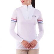 Equine Couture Ladies Gradient Icefill Show Shirt - White