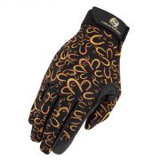 Heritage Performance Riding Glove Black with Horseshoes