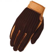 Heritage Crochet and Leather Palm Riding Glove Brown