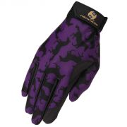 Heritage Performance Riding Glove Purple with Gallop
