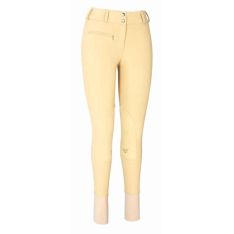 TuffRider Ladies Ribb Lowrise Wide Waistband Knee Patch Breeches Light Tan