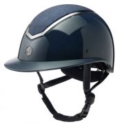 Charles Owen EQx Kylo Dial Fit Wide Peak Riding Helmet - Navy Gloss Pewter Trim