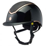 Charles Owen EQx Kylo Dial Fit Riding Helmet w/MIPS - Gloss Black Rose Gold Trim