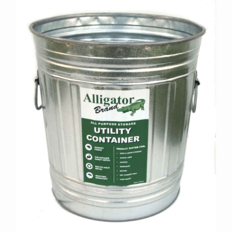 Alligator Brand Utility Container Galvanized Trash Can With Lid 6 Gallon Sunset Feed And Supply