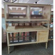 Wood and Wire Elevated Rabbit Hutch With Box Jumbo