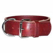 Leather Brothers Wide 2Ply Leather Stitched Sporting Dog Collar