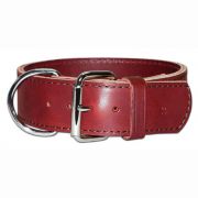 Leather Brothers Wide 2-Ply Leather Stitched Sporting Dog Collar