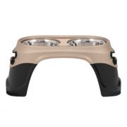 Petmate Easy Reach Diner Elevated Bowls Black and Tan Extra Large