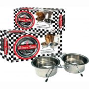 Diner Time Stainless Steel 2qt Double Diner Pet Bowls