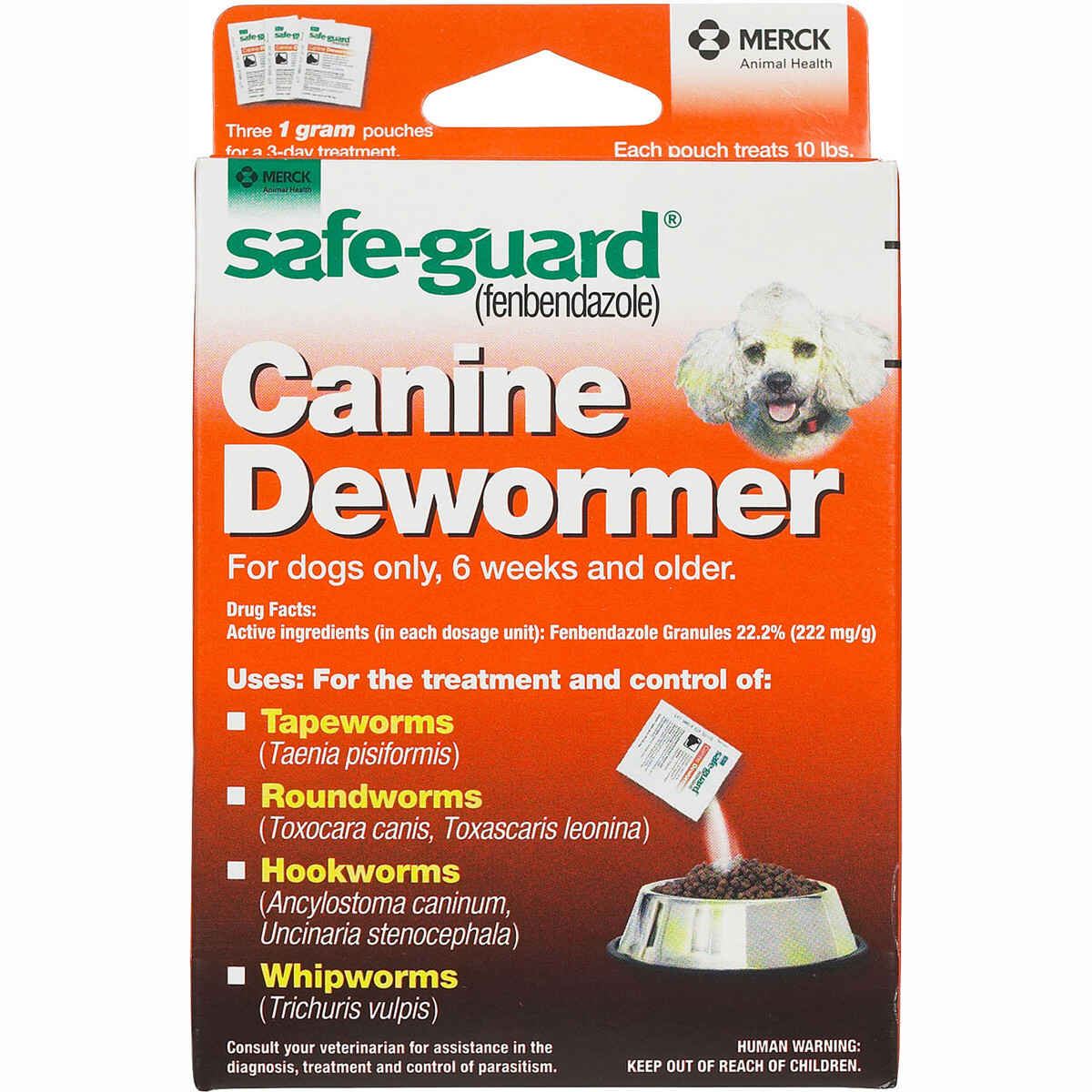 Merck Safeguard Dog Dewormer Fenbendozole 3 Day Supply 1g 10lb | Sunset ...