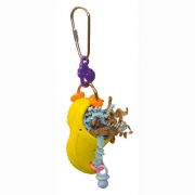 A and E Cage Co Happy Beaks Croc Fetti Hanging Bird Toy