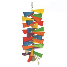 A and E Cage Co Wooden Wedges with Bell Hanging Bird Toy Large