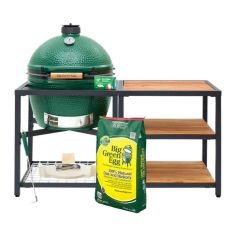 Big Green Egg XLarge Egg in Modular Nest with Expansion and 3 Acacia Inserts Package