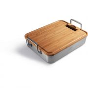 Napoleon Grills Premium Stainless Steel Roasting Pan with Bamboo Cutting Board