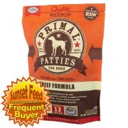 Primal Patties Raw Frozen Canine Beef Formula Dog Food 6lb