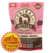Primal Patties Raw Frozen Canine Turkey & Sardine Dog Food 6lb
