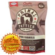 Primal Patties Raw Frozen Canine Pork Formula Dog Food 6lb